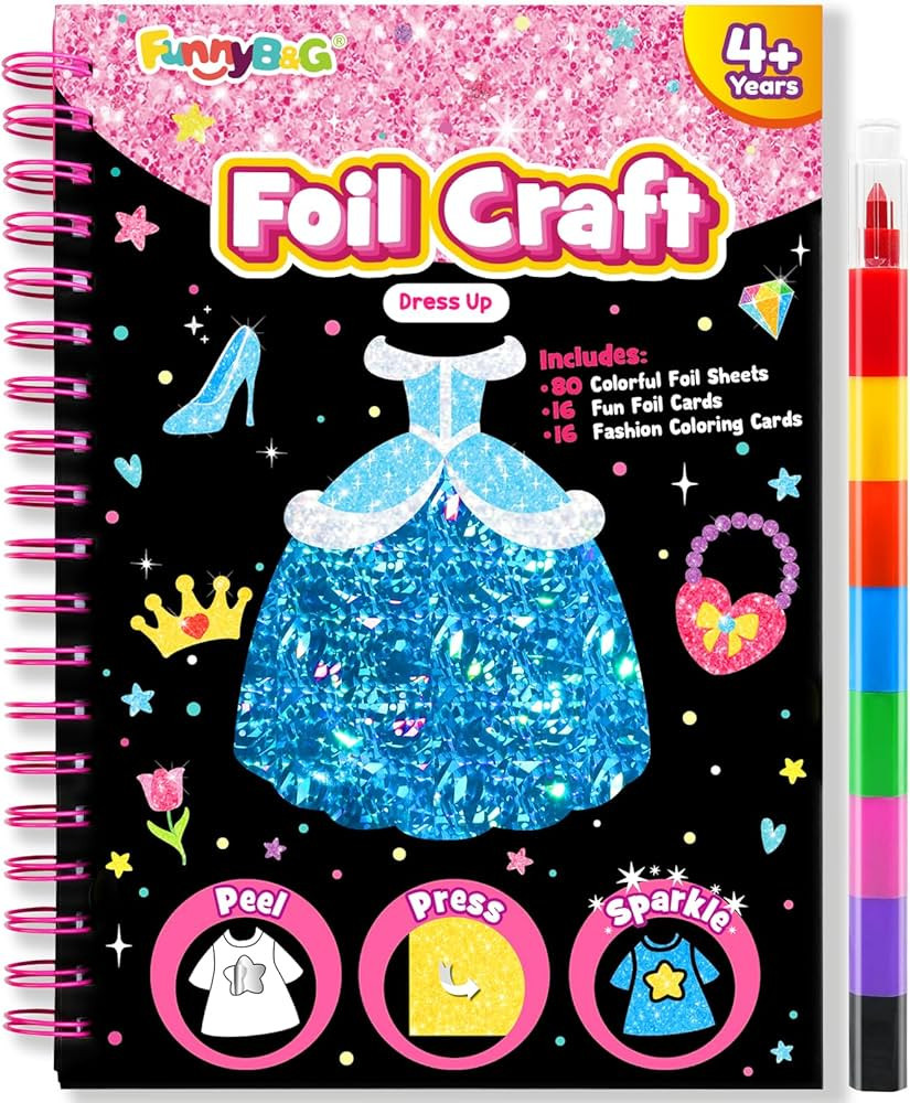 Foil Art Craft Activity for Kids - Easter Basket Stuffers Essentials, Fun No Mess DIY Creative Tr... | Amazon (US)