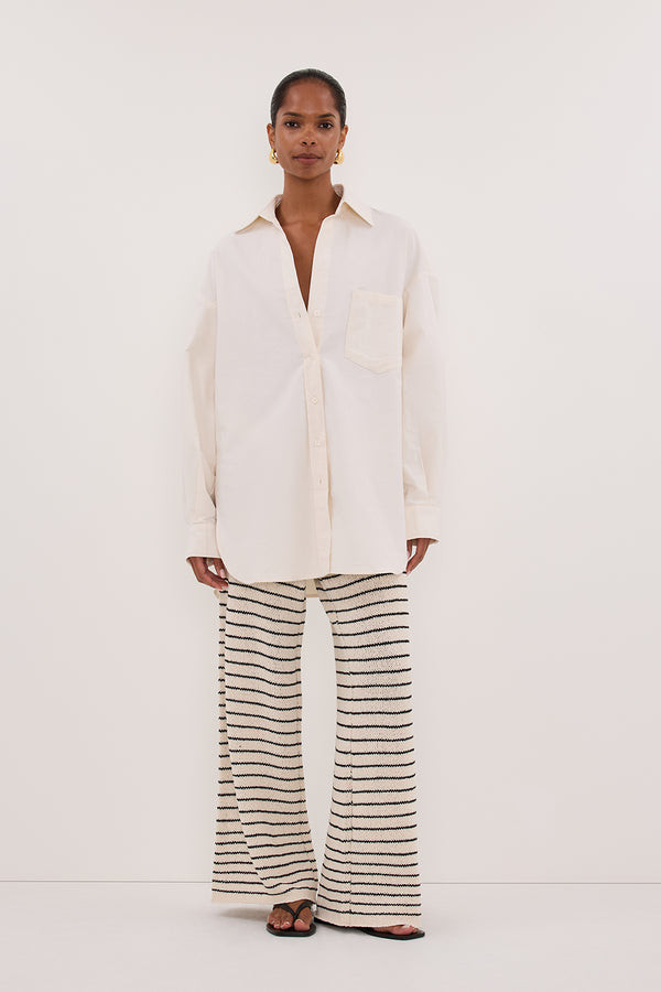 RHEA 2.0 CREAM OVERSIZED COTTON SHIRT | DISSH