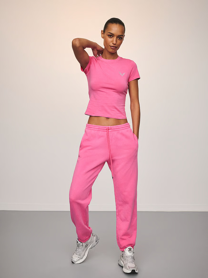 Buy Off-Duty Fleece Jogger Sweatpant, Washed Hollywood Pink - Order Bottoms online - Victoria's S... | Victoria's Secret (US / CA )