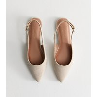 Women's Cream Linen Look Slingback Flats New Look | New Look (UK)