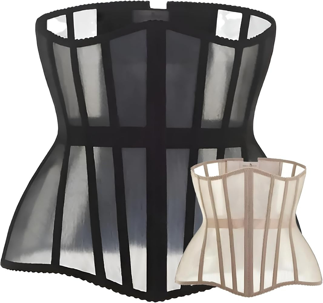 Mesh Corset Waist Trainer for Women - Underbust Corset Lace Up - Waist Cincher Shapewear - Body S... | Amazon (US)