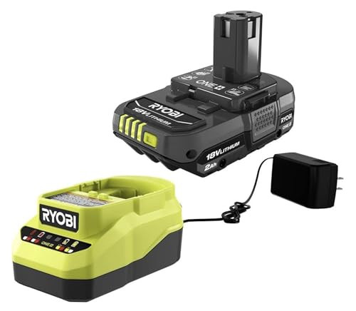 Ryobi One+ 18v Lithium Ion 2.0ah Battery and Charger Kit, Extreme Weather Performance Fast Charging Under 1 hour | Amazon (US)