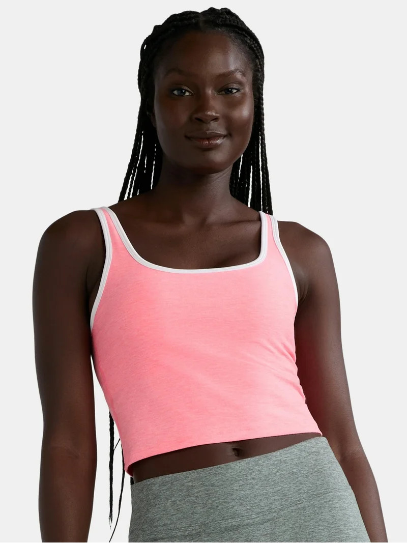 Athletic Works Women's and Women's Plus ButterCore Tipped Tank Bra, Sizes XS-4X - Walmart.com | Walmart (US)