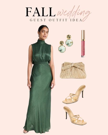 Fall wedding guest outfit idea. I love this emerald green dress and gold heels. 

#LTKSeasonal #LTKwedding #LTKstyletip