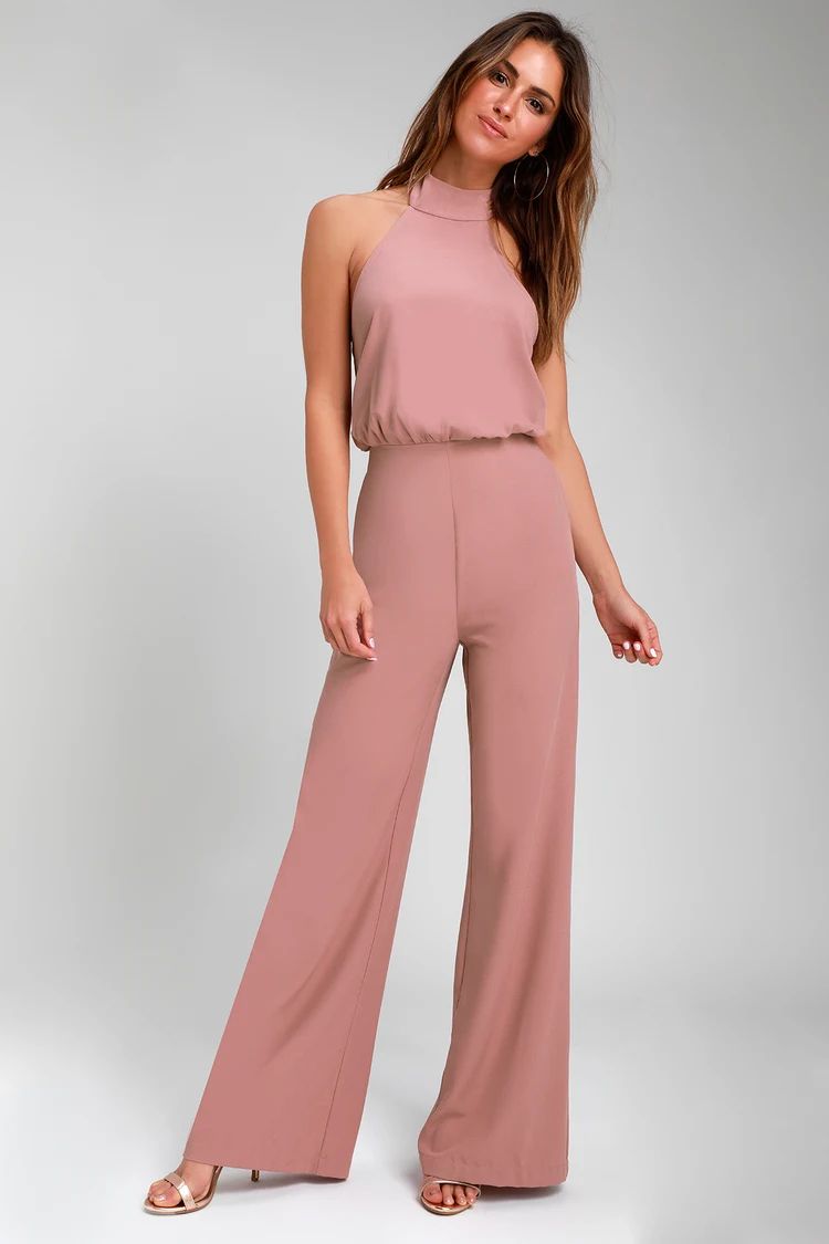 Moment for Life Dusty Pink Halter Jumpsuit | Lulus (US)