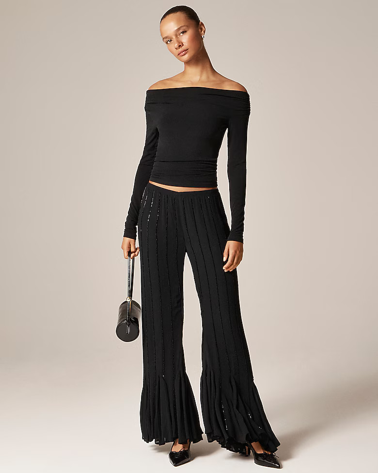 Collection beaded Cosmo pant with flounce hem | J. Crew US