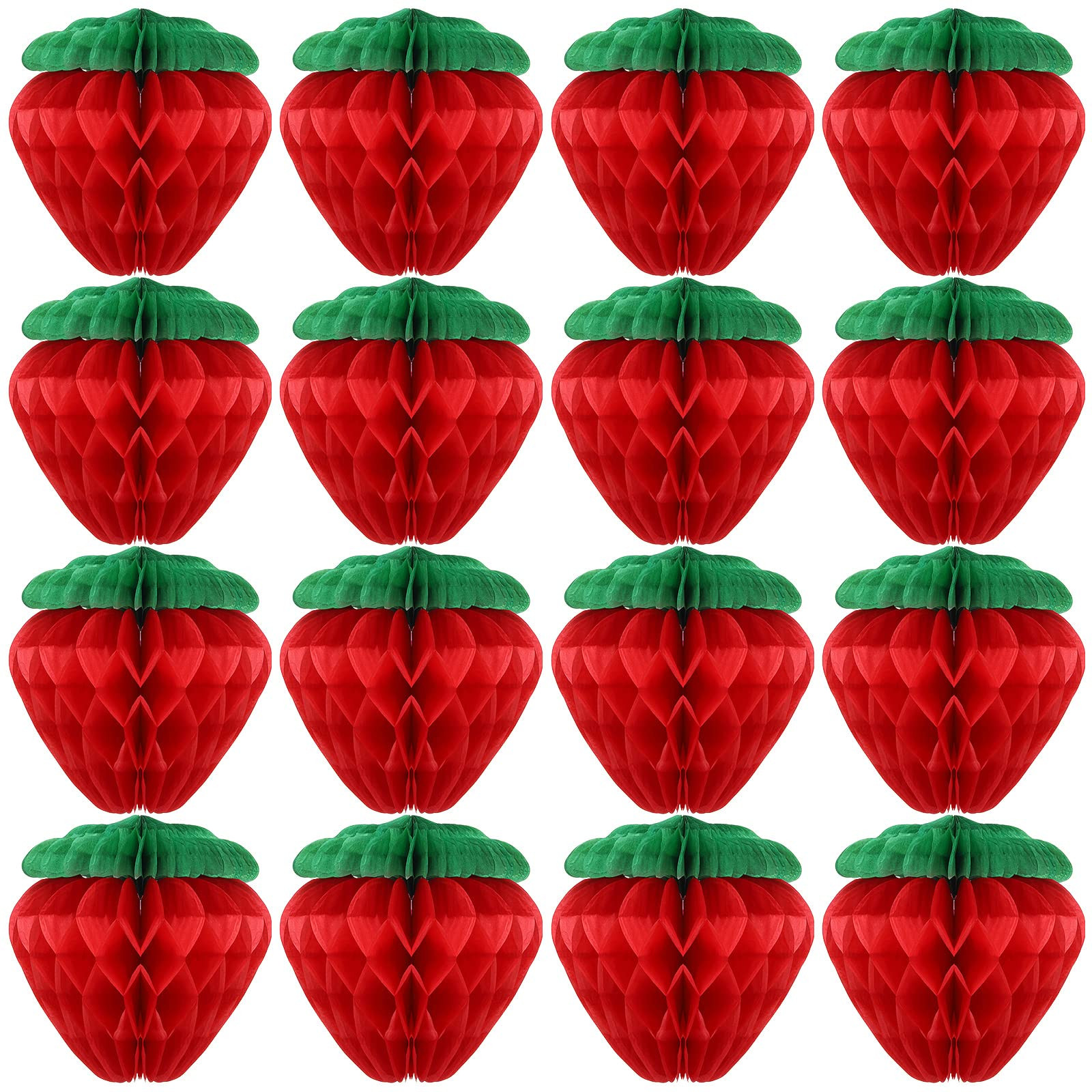 Zonon 16 Pieces 6 Inch Strawberry Honeycomb Ball Tissue Paper Strawberry Ball Paper Strawberry De... | Amazon (US)