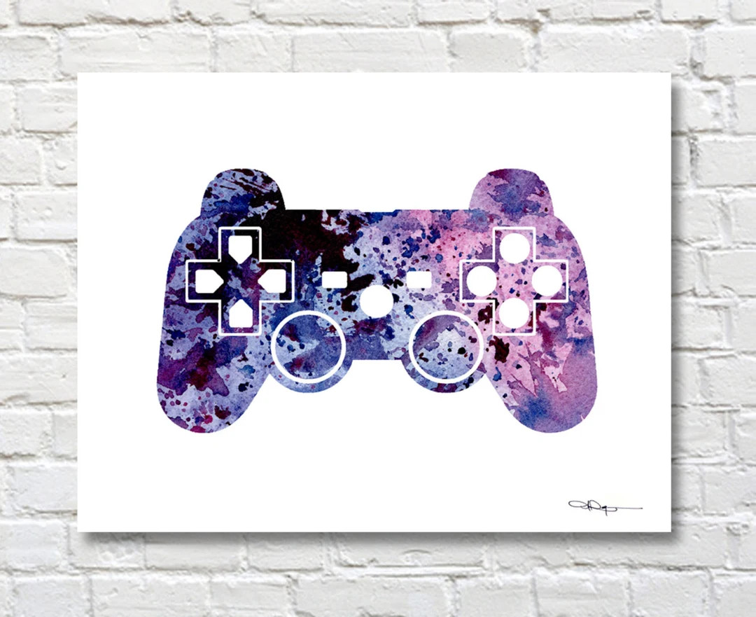 Game Controller Art Print Abstract Watercolor Painting Wall Decor - Etsy | Etsy (US)