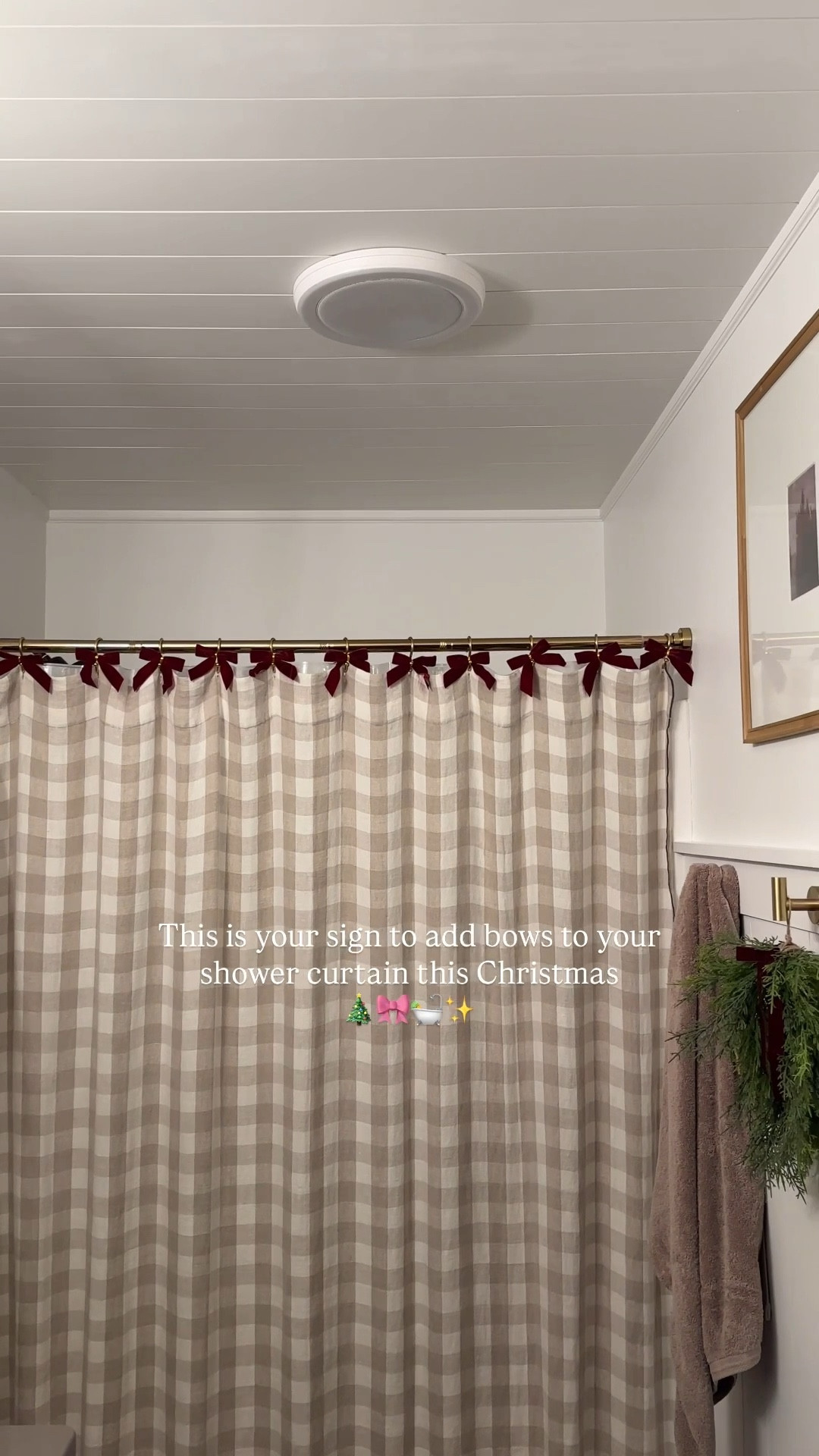 Adding bows to your shower curtain is such an easy way to decorate your bathroom for Christmas! 

#LTKSeasonal #LTKHome #LTKHoliday
