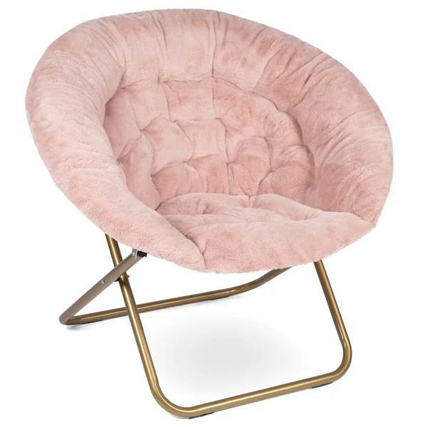 Milliard Cozy X-large Faux Fur Saucer Chair - Pink | Bed Bath & Beyond