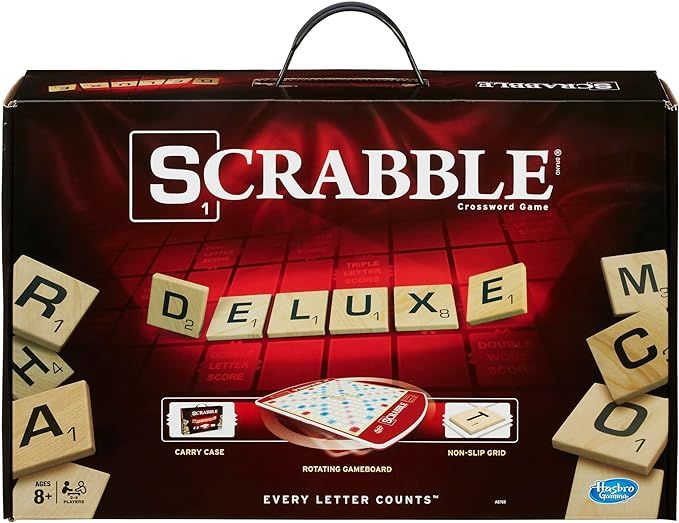 Scrabble Game Deluxe Edition Letter Tiles Board Game, Family Board Games for Adults and Kids, Wor... | Amazon (US)