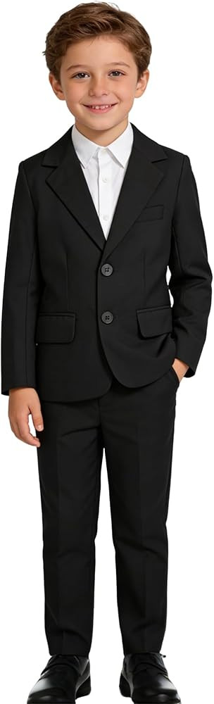 LOLANTA Boys Suit 2PCs Tuxedo Jacket Formal Wedding Ring Bearer Outfit, Birthday Proms Dinner Bla... | Amazon (US)
