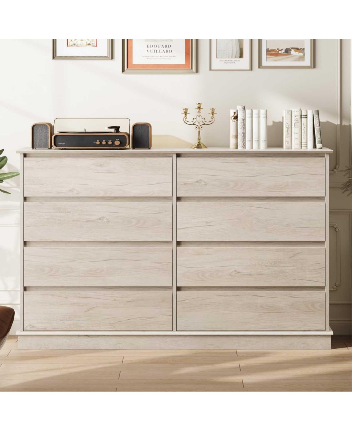 gaomon 8-Drawer Oak Dresser, Wide Wooden Chest of Drawers, Wide Top Organizer for Closet, Hallway, Living Room - Brown | Macy's