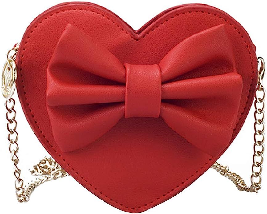 Mily Mini Heart Shape Crossbody Handbag Coin Change Purse for Toddlers Little Girls | Amazon (US)