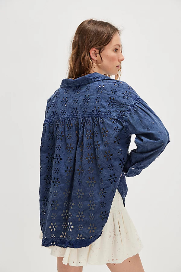 We The Free Mae Washed Eyelet Shirt | Free People (Global - UK&FR Excluded)