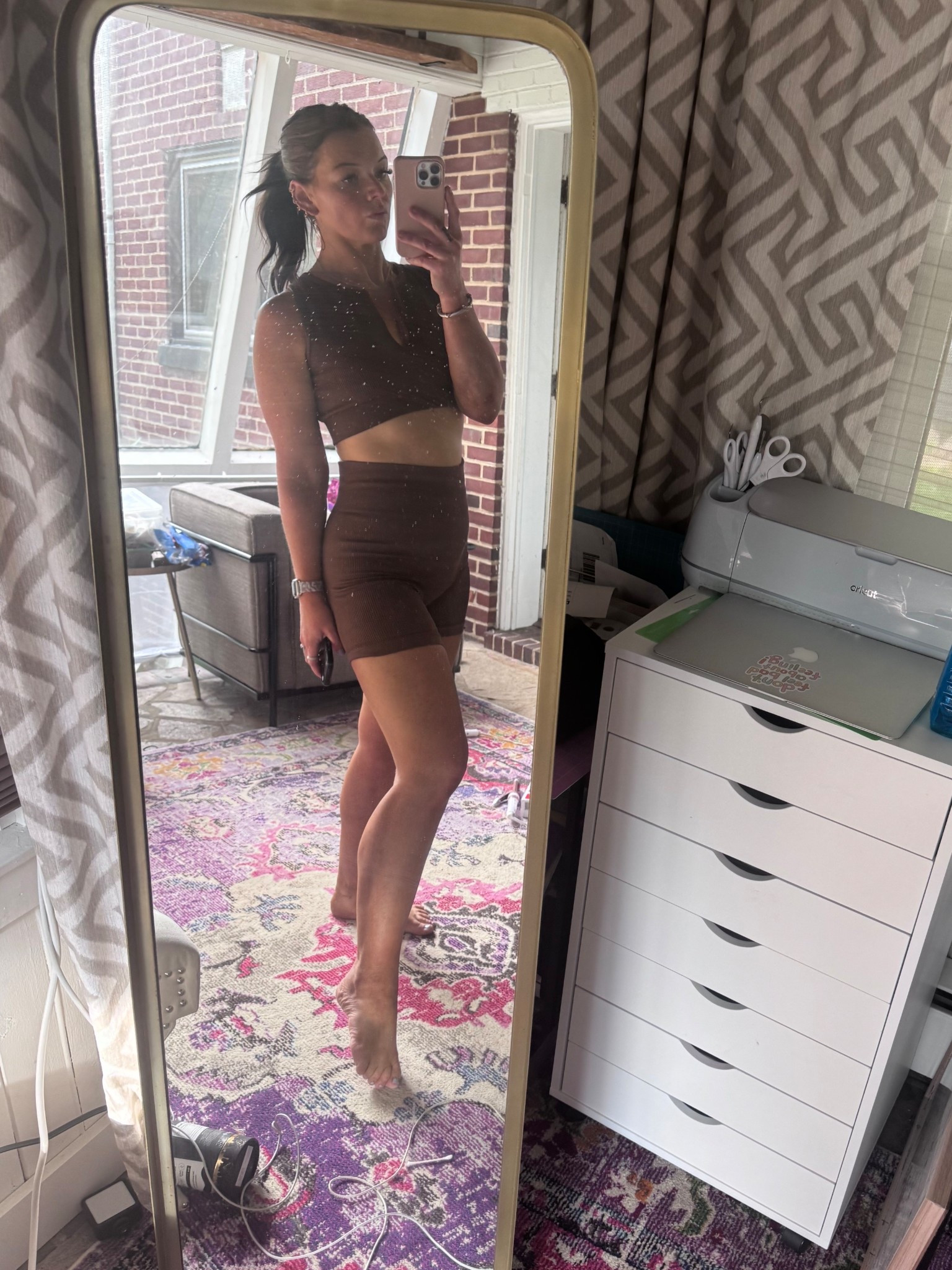 I don't normally love wearing shorts to workout/the gym but this set is so good! It sucks you in, in all the right places and also the shorts do not rise up! Which is a huge plus for me! This ribbed fabric is so thick and such good quality! 

#LTKActive #LTKSaleAlert #LTKFindsUnder50