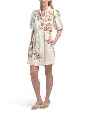 Floral Belted Mini Shirt Dress | TJ Maxx