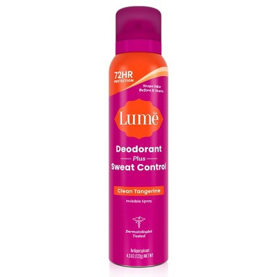 Lume Deodorant Plus Sweat Control Clinical Strength Invisible Spray Antiperspirant - Clean Tangerine - 4.3oz | Target