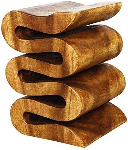 Haussmann® Wood Wave Verve Accent Snake Table 14x14x20 in H Walnut Oil | Amazon (US)