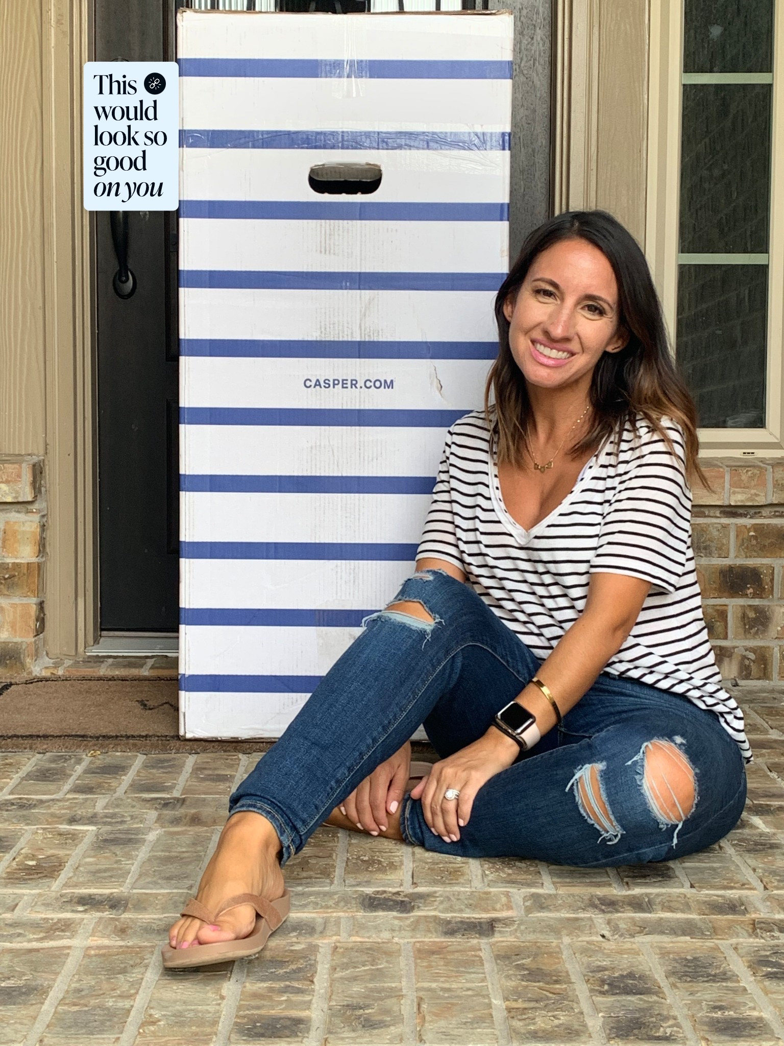 We got a Casper Mattress delivery. 
This is the Casper Mattress we ordered. 👉🏼 Casper Sleep Original Foam Full Mattress – Medium Firm Feel with Zoned Support – Motion Isolation – Breathable, Cooling Memory Foam – 100-Night Trial – CertiPUR-US
Amazon's Choice

Stripe tshirt 
Distressed medium rise jeans 
Petite style 

#LTKFindsUnder100 #LTKHome #LTKPetite
