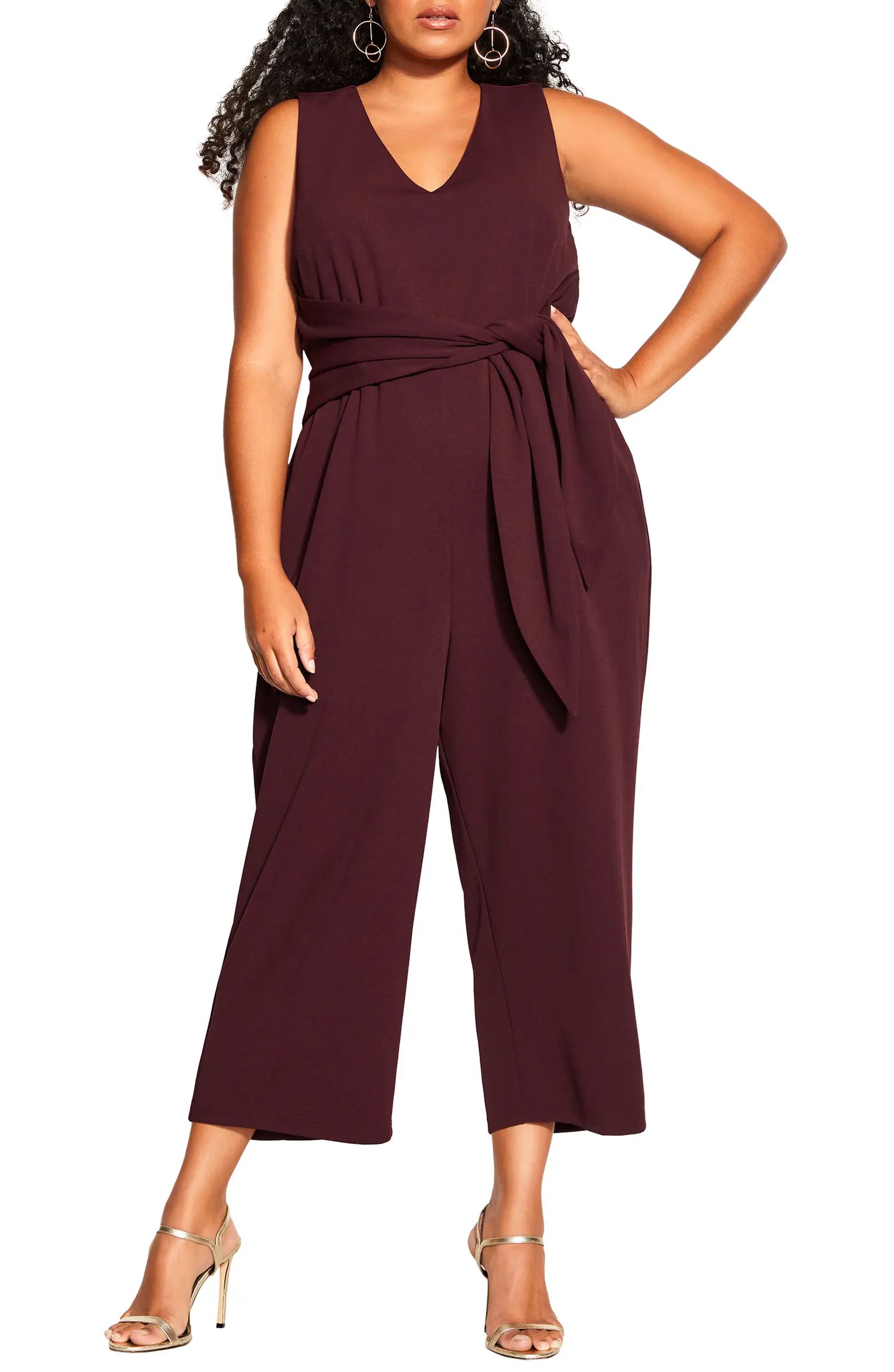 Olivia Waist Tie JumpsuitCITY CHIC | Nordstrom