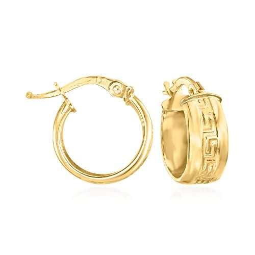 Ross-Simons Italian Greek Key Huggie Hoop Earrings in 14kt Yellow Gold | Amazon (US)