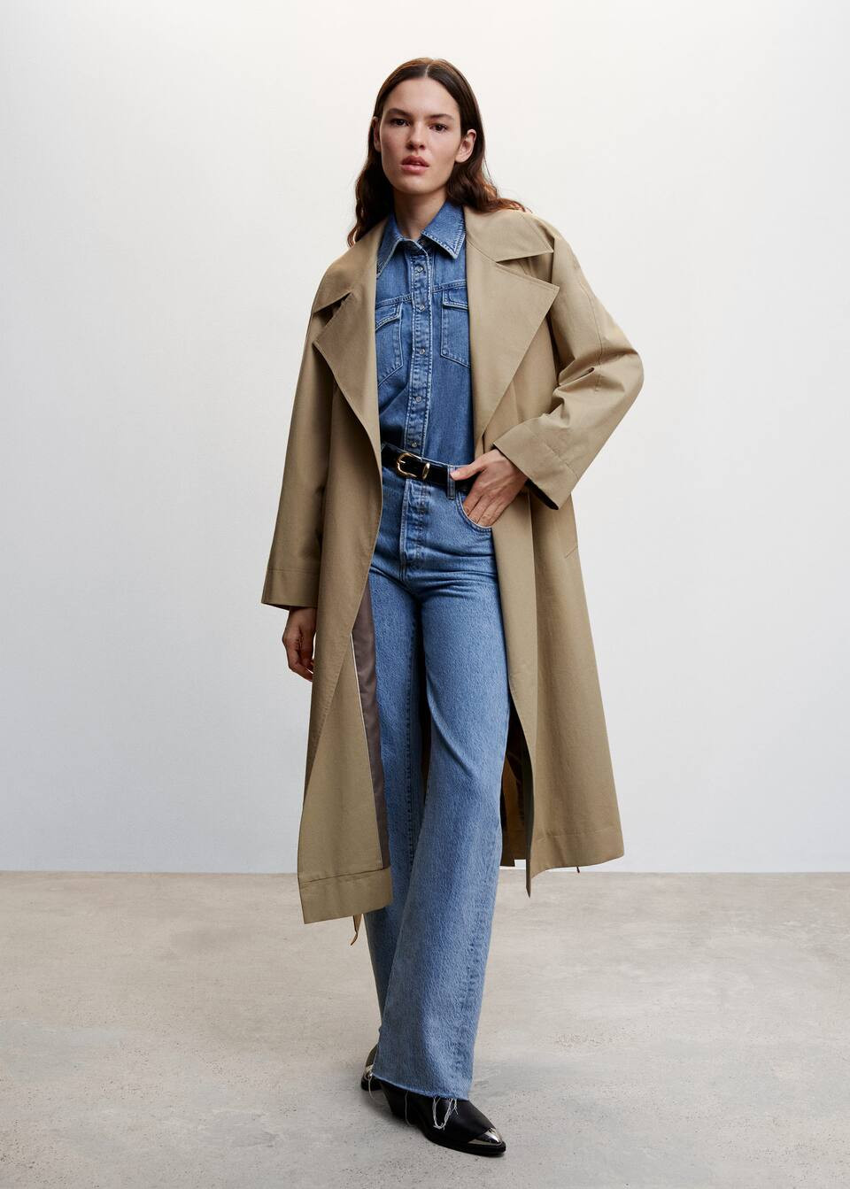 Oversized cotton trench coat -  Women | Mango United Kingdom | MANGO (UK)