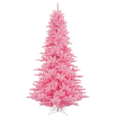 3' Pink Fir Artificial Christmas Tree with 100 Pink Lights with Stand | Wayfair North America