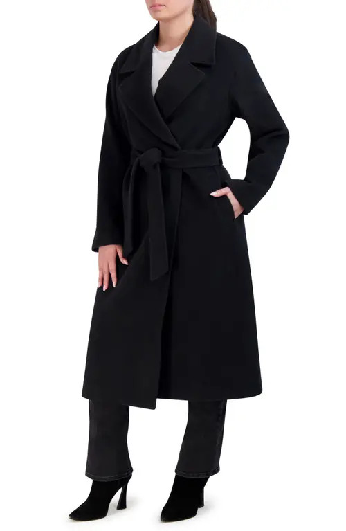 Cole Haan Slick Wool Blend Coat in Black at Nordstrom, Size 8 | Nordstrom