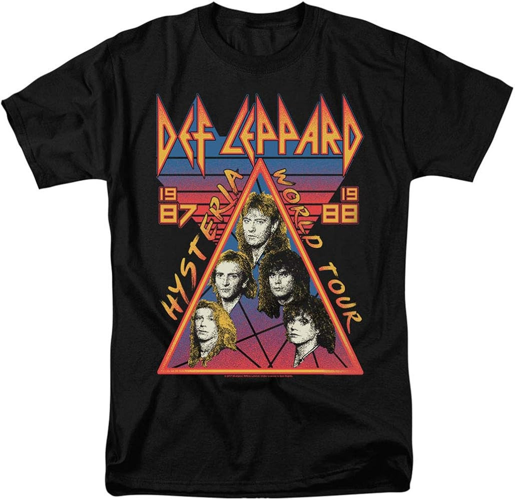 Popfunk Classic Def Leppard Hysteria Tour 80s Rock Music T Shirt & Stickers | Amazon (US)