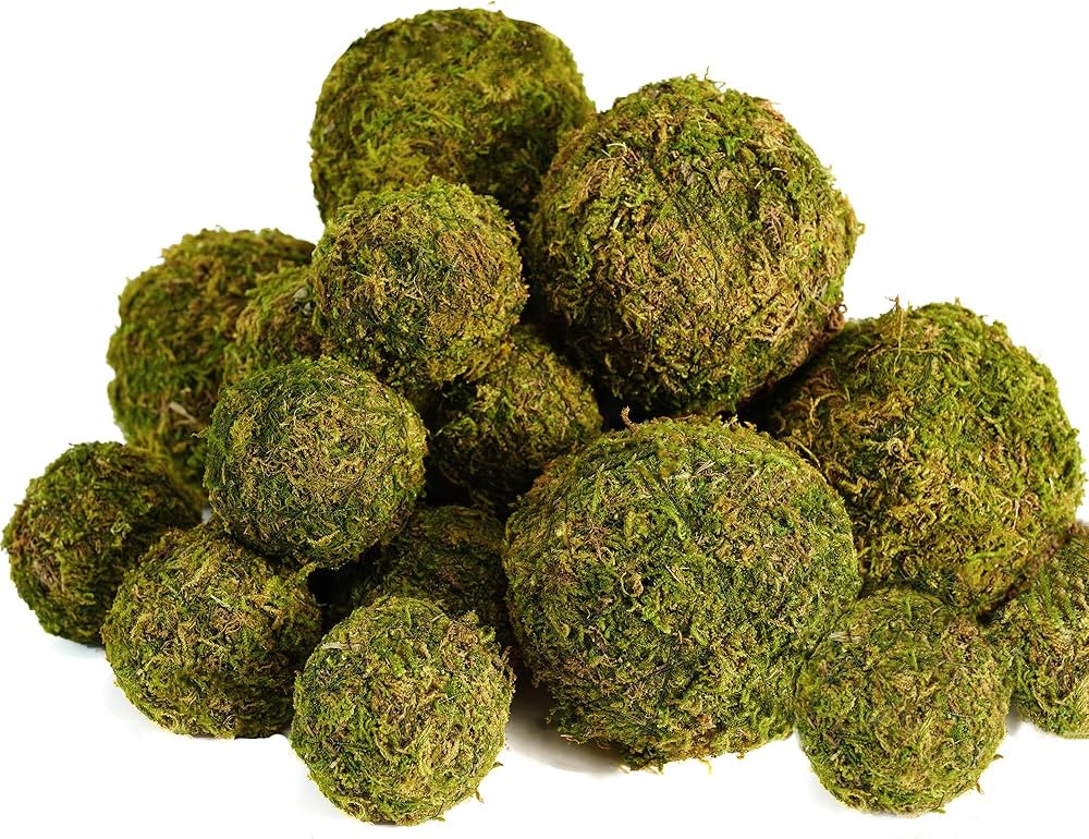 18-Piece Moss Balls Set - 6 Large 3.2" & 12 Small 2" Artificial Moss Decor for Bowls, Vases | Han... | Amazon (US)