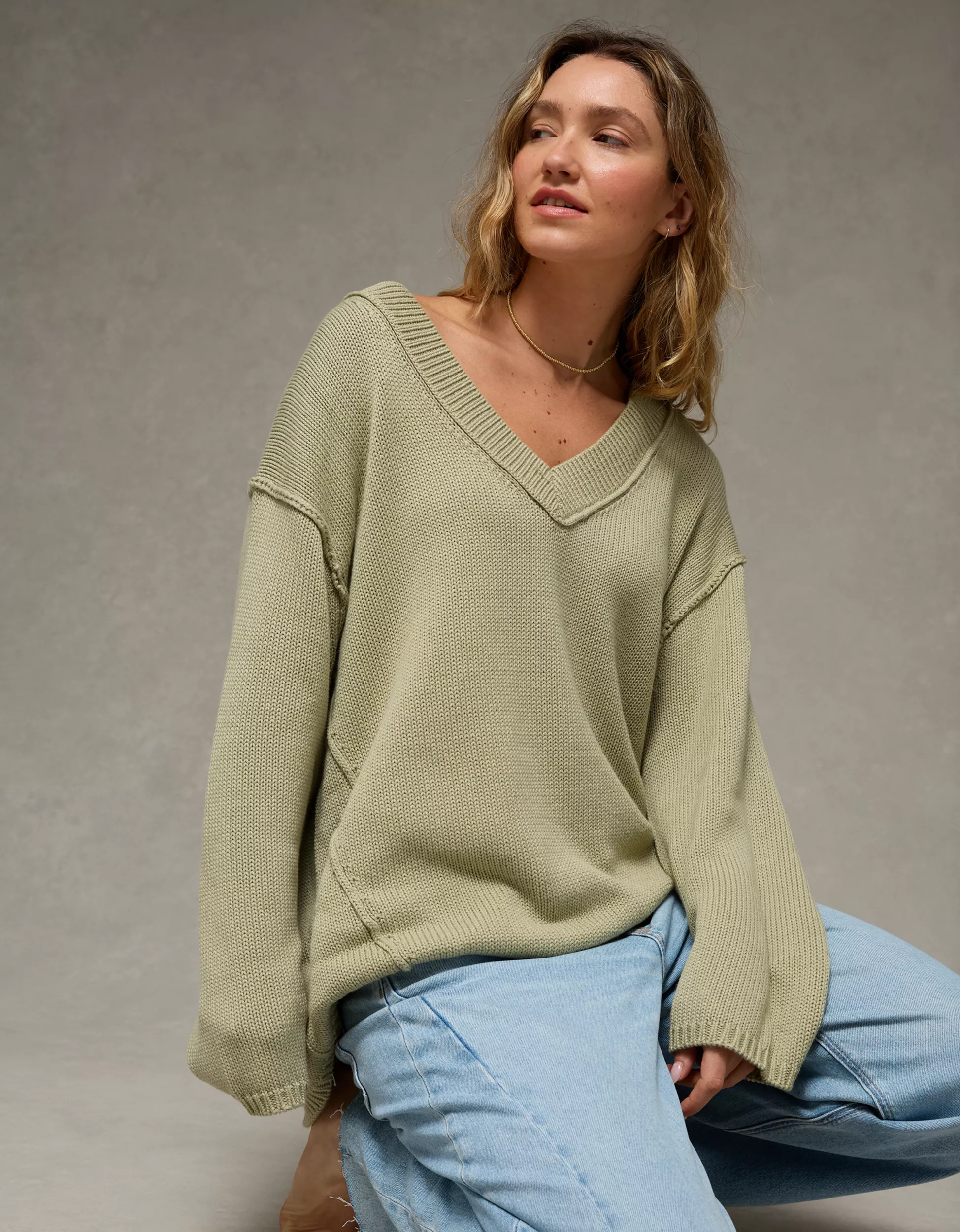 AE Big Hug V-Neck Sweater | American Eagle Outfitters (US & CA)