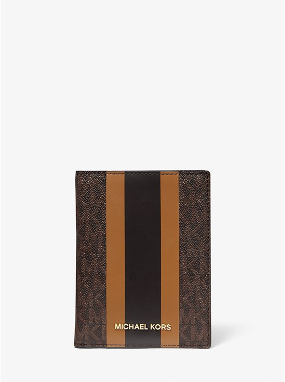 Bedford Travel Medium Logo Stripe Passport Wallet | Michael Kors US