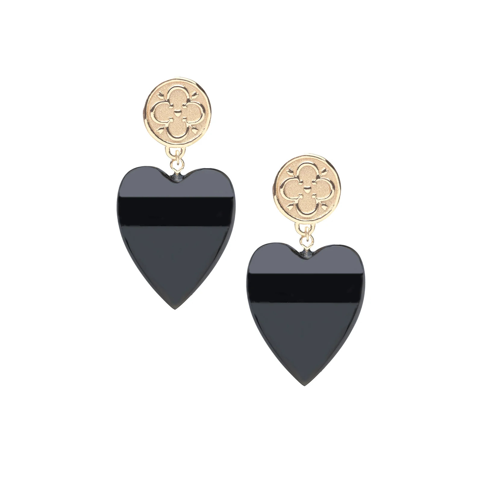 LOVE Carry Your Heart Earrings in Black Agate | Jane Win