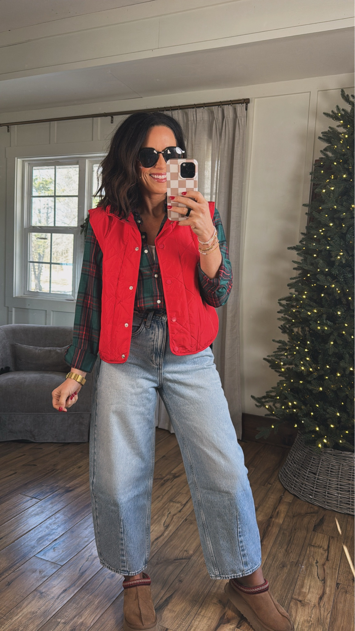 This Amazon vest is seriously the perfect layering piece for the season & I love the pop of color! I paired it with these adorable Target jeans and a flannel for casual errands but it would also be so cute with leggings as an activewear look! VintagePickin everyday style elevated basics holiday outfit casual outfit inspo winter fashion Amazon finds Amazon must haves 

#LTKSeasonal #LTKootd #LTKHoliday