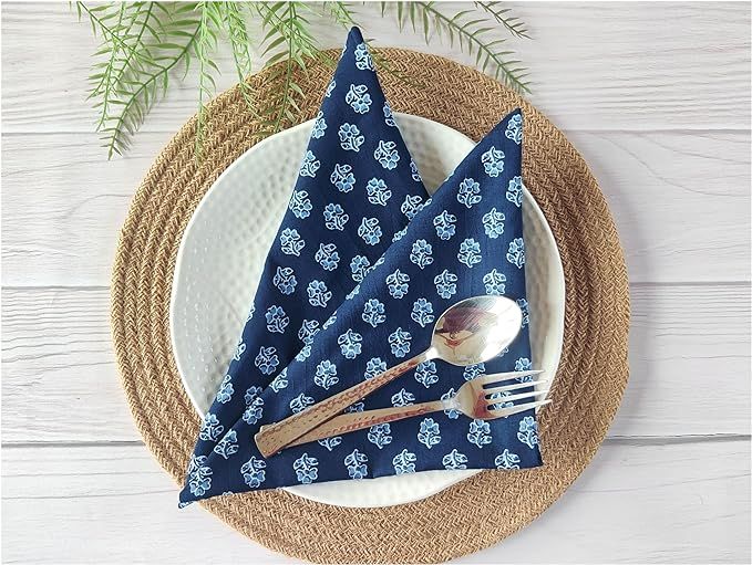 Soft Cotton Napkins 18x18 inches - Washable Thin Cloth Dinner Set of 6 Everyday Use or Party and ... | Amazon (US)