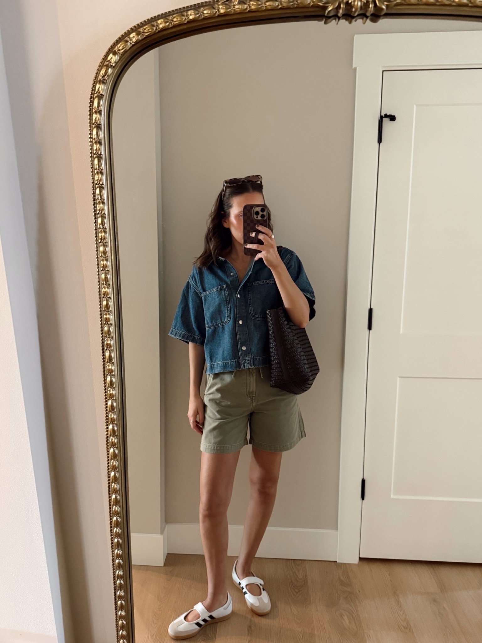 Outfit on sale! The softest denim pieces! Wearing a small top and size 25 shorts. Use code LTK20 for 20% off!

Madewell, airy denim, olive shorts, mom outfit, toddler mom, Madewell sale

#LTKmomlife