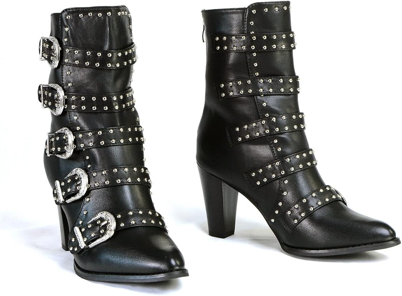 Milwaukee Leather MBL9428 Women's Black Buckle Up Fashion Boots with Studded Bling | Amazon (US)