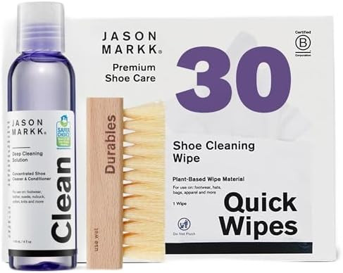 Jason Markk Essential & Quick Wipes Shoe Care Bundle - Essential Cleaning Kit (4oz Deep Cleaning ... | Amazon (US)