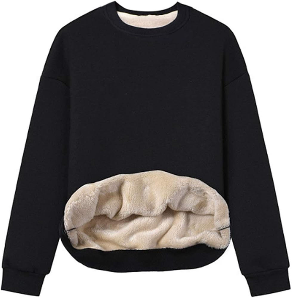 Gihuo Women's Winter Fleece Sherpa Lined Crewneck Pullover Sweatshirt | Amazon (US)