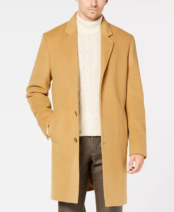 Michael Kors Men's Madison Wool Blend Modern-Fit Overcoat | Macys (US)