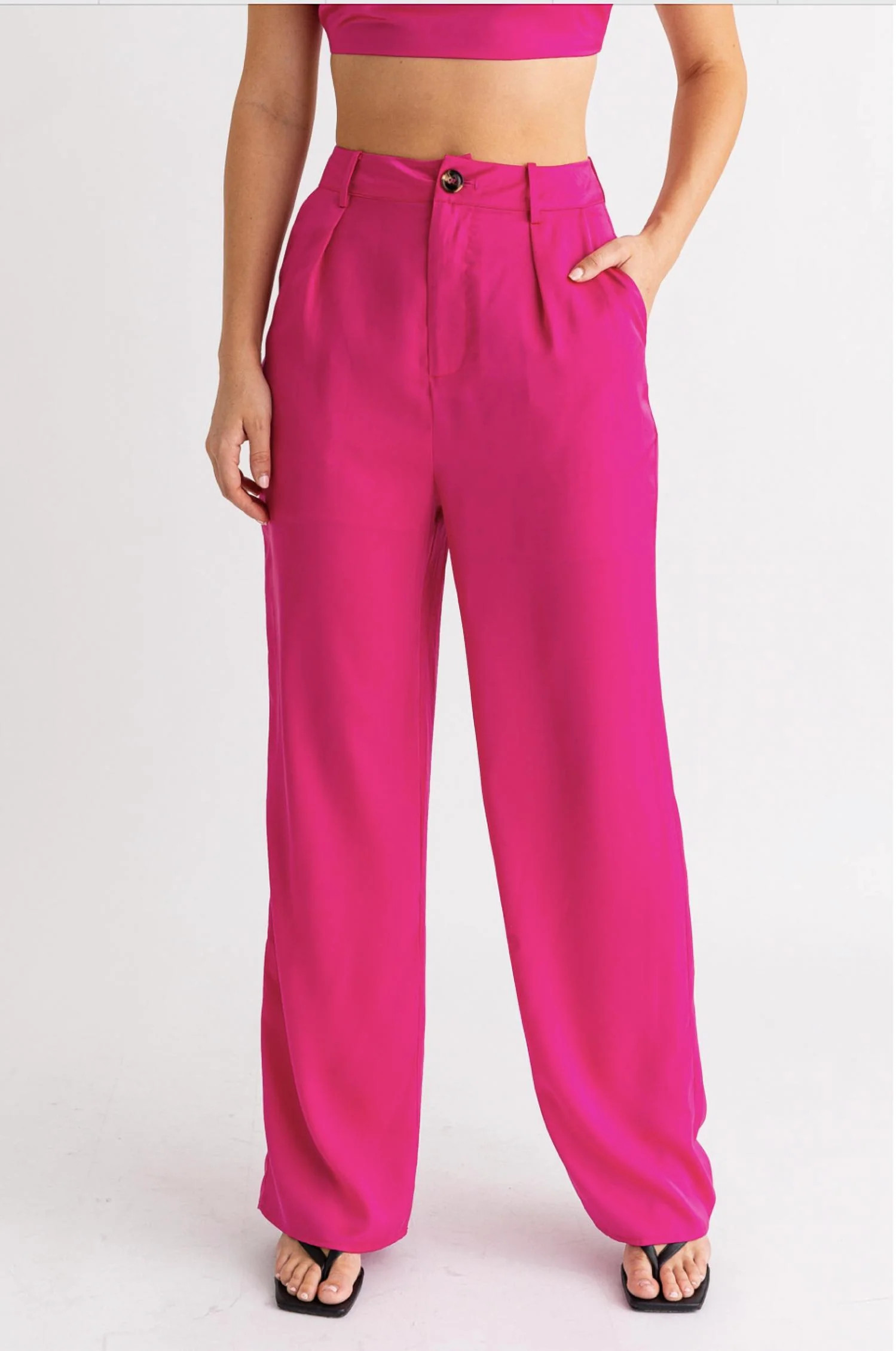 Wide Leg Pants In Hot Pink | Shop Simon