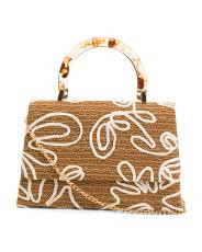 Embroidered Satchel With Smoke Handle | TJ Maxx