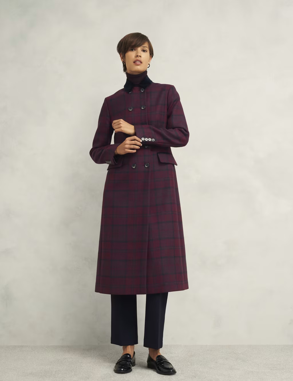 Wool Rich Checked Longline Coat | Marks & Spencer (UK)