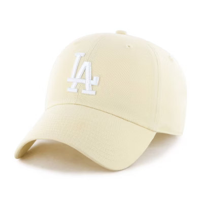 Los Angeles Dodgers Baseball Hat - Light Yellow: Cotton, Adjustable Strap, Team Logo, Adult Sizing | Target