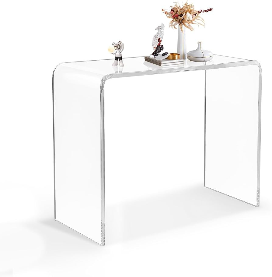 Acrylic Console Table, 37.5” D x 15.25” W x 29.25” H Modern Entryway Table for Hallway, Liv... | Amazon (US)