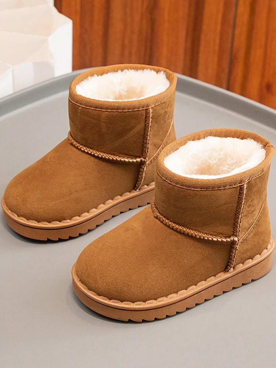 1 Pair Kids' Soft Bottom, Lightweight, Comfortable, Warm PU Fleece Winter Snow Boots, Indoor/Outd... | SHEIN