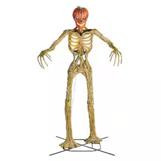 12 ft. Giant-Sized Inferno Pumpkin Skeleton with LifeEyes(TM) LCD Eyes | The Home Depot