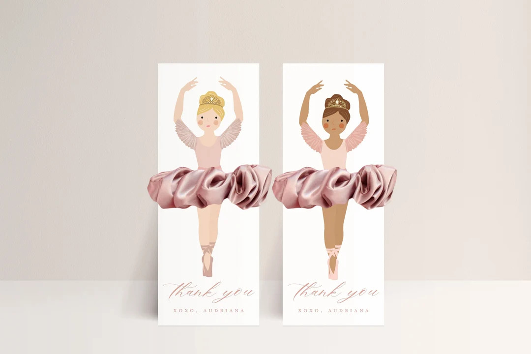 Ballerina Scrunchie Card Template, Ballet Dancer Party Favor, Editable Digital Download, Printabl... | Etsy (US)