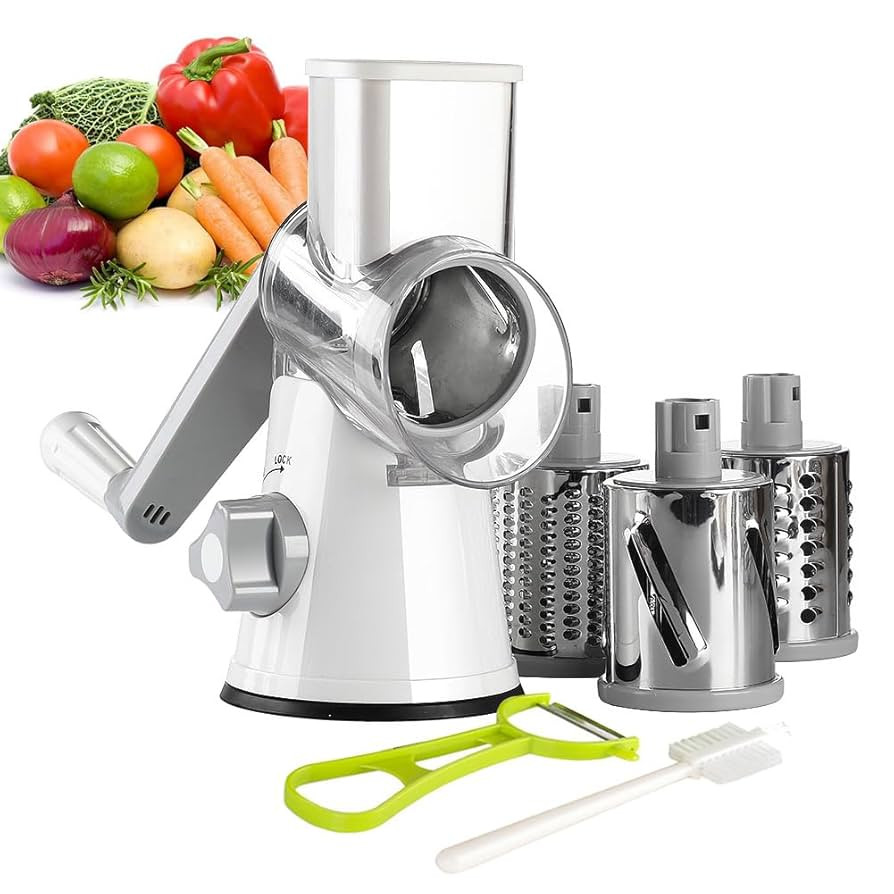 Ourokhome Rotary Cheese Grater Hand Crank, Kitchen Shredder Speed Mandolin Slicer Nuts Grinder wi... | Amazon (US)